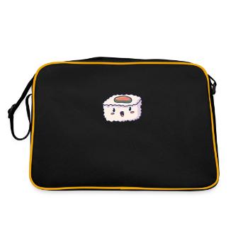Morceau de sushi kawaii joyeux - Sac Retro - noir/or - Dos