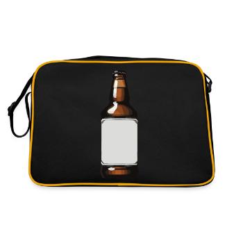Beer Bottle Beer Drinking Icon - Retro Bag - black/gold - Back