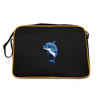 Delfin Cool Tier - Retro Tasche - Schwarz/Gold - Hinten