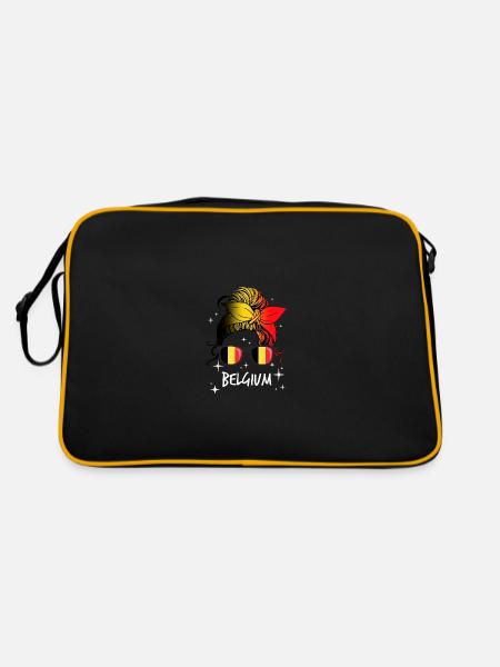 Belgien - Retro Tasche - Schwarz/Gold - Hinten
