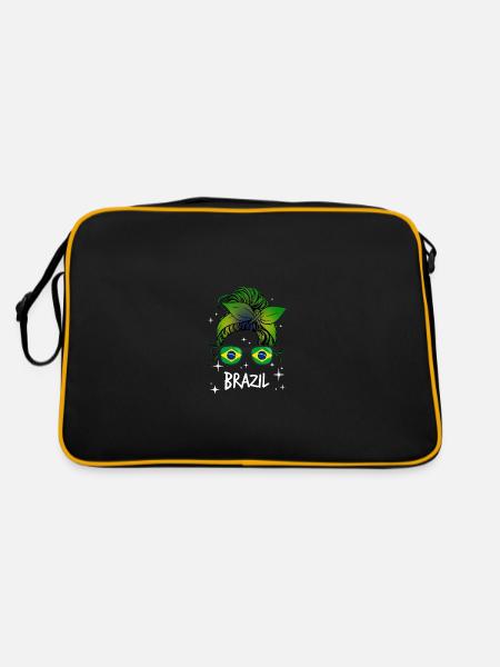 Brasilien - Retro Tasche - Schwarz/Gold - Hinten