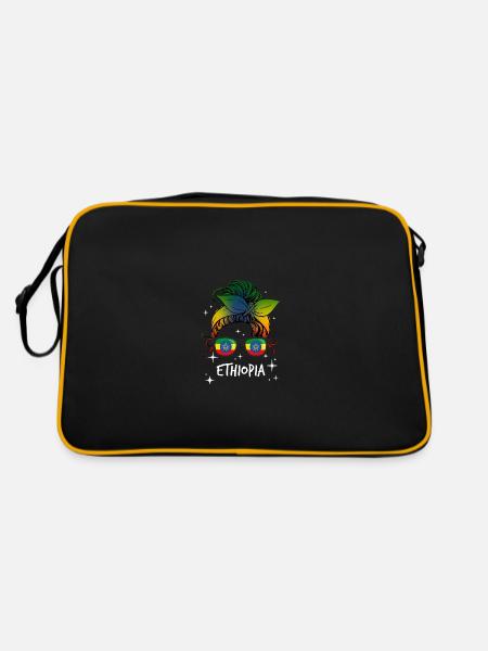 Éthiopie - Sac Retro - noir/or - Dos