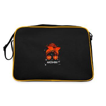 Mazedonien - Retro Tasche - Schwarz/Gold - Hinten