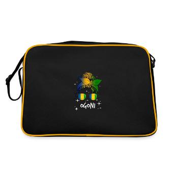 Ogoni - Retro Tasche - Schwarz/Gold - Hinten