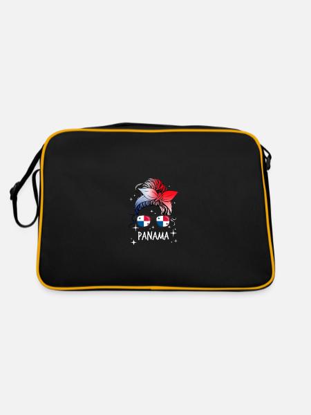 Panama - Retro Tasche - Schwarz/Gold - Hinten