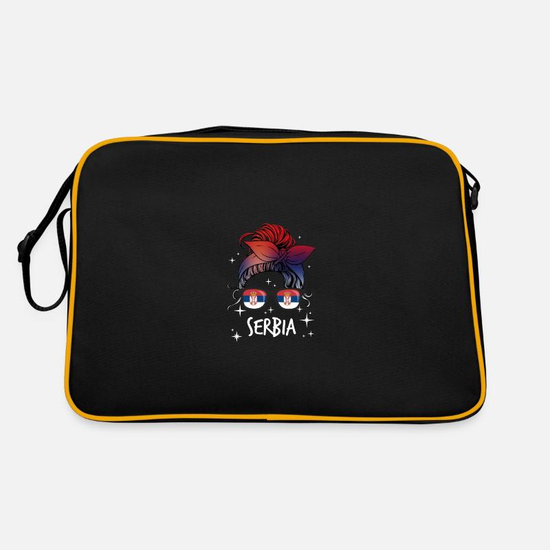 Serbie - Sac Retro - noir/or