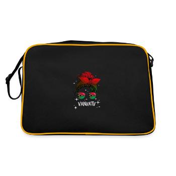 Vanuatu - Retro Tasche - Schwarz/Gold - Hinten