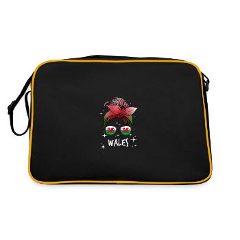 Wales - Retro Tasche - Schwarz/Gold - Hinten