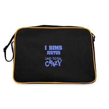 Geschenk für Justus - Retro Tasche - Schwarz/Gold - Hinten