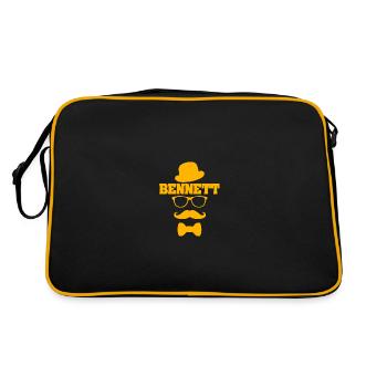 Schnauzer Bennett - Retro Tasche - Schwarz/Gold - Hinten