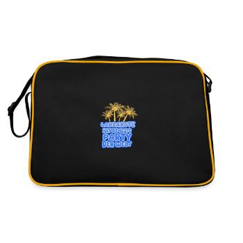 Urlaub Lanzarote - Retro Tasche - Schwarz/Gold - Hinten