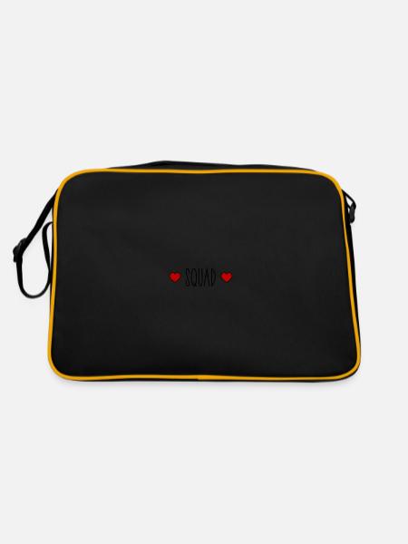 Squad Herz - Retro Tasche - Schwarz/Gold - Hinten