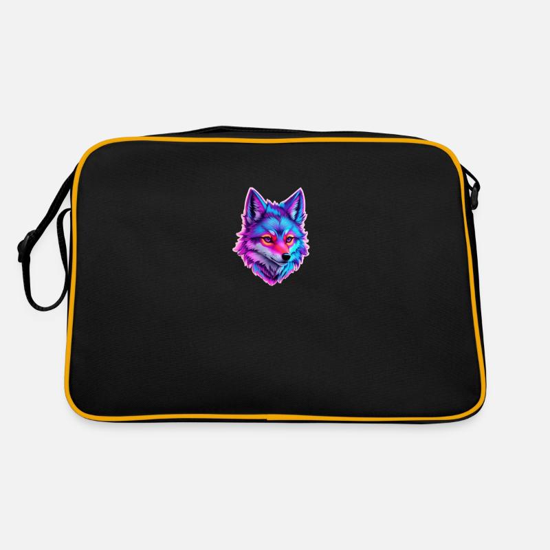 cute wolf head 5 Retro Tasche