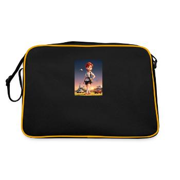 Kinderfreundliche Animationskrankenschwester - Retro Tasche - Schwarz/Gold - Hinten