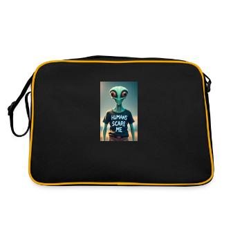 Alien - Humans scare me - Retro Bag - black/gold - Back