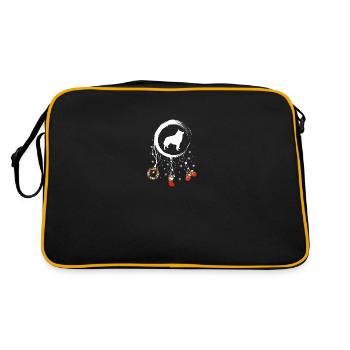 Schipperke Weihnachten Weihnachtstraumfänger - Retro Tasche - Schwarz/Gold - Hinten