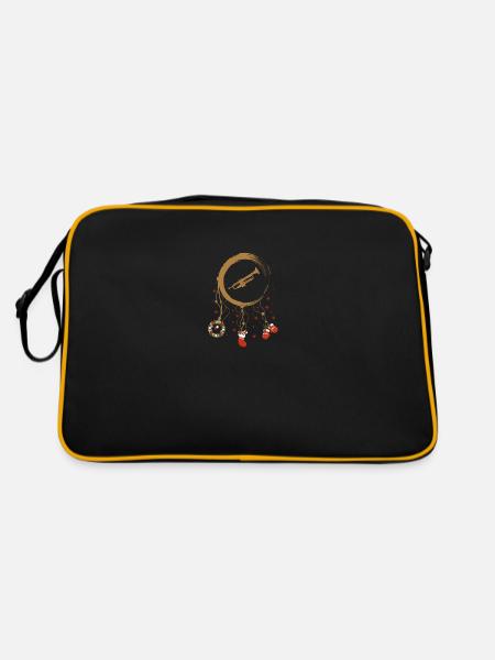 Trompete Weihnachten Weihnachtstraumfänger - Retro Tasche - Schwarz/Gold