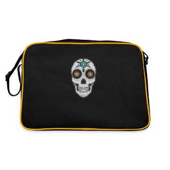 Skull Mexican Style, Día de Muertos - Retro Bag - black/gold - Back