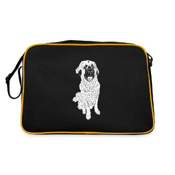 Leonberger Mix - Retro Tasche - Schwarz/Gold - Hinten
