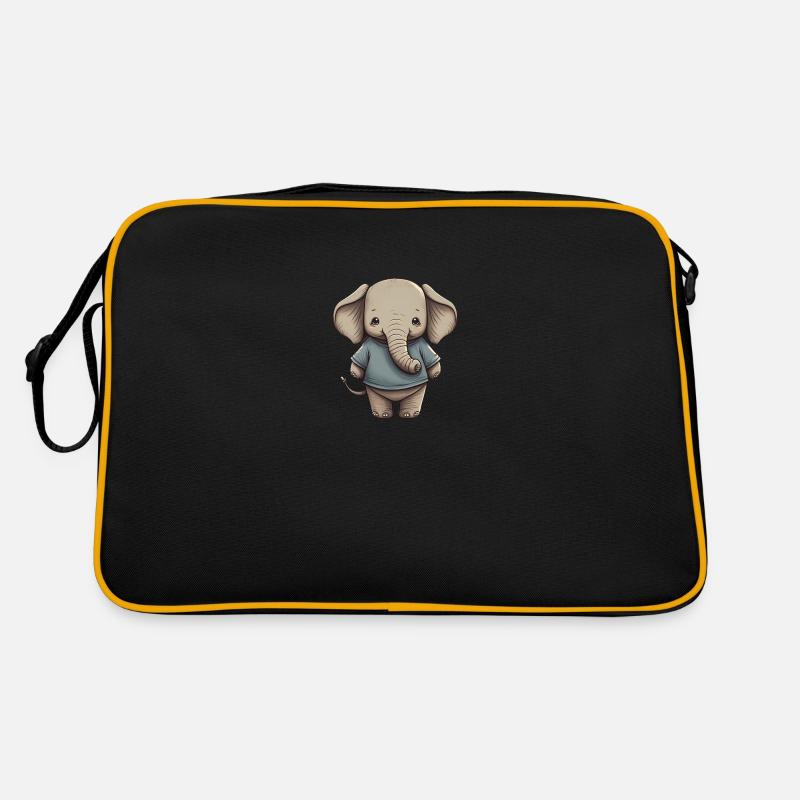 Mignon éléphant avec pull bleu pour enfants Sac Retro