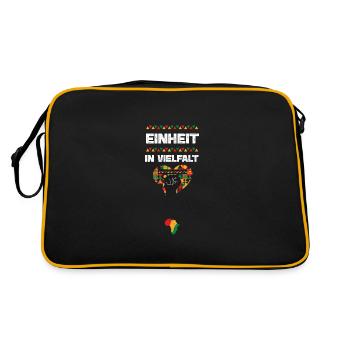Einheit in Vielfalt - Retro Tasche - Schwarz/Gold - Hinten