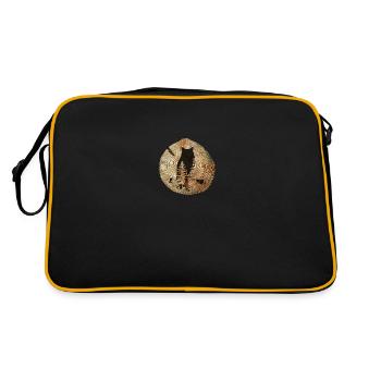 Baumscheibe Eule - Retro Tasche - Schwarz/Gold - Hinten