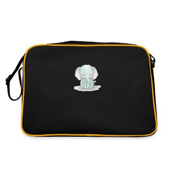 Elephant Drawing Watercolor Kids - Retro Bag - black/gold - Back