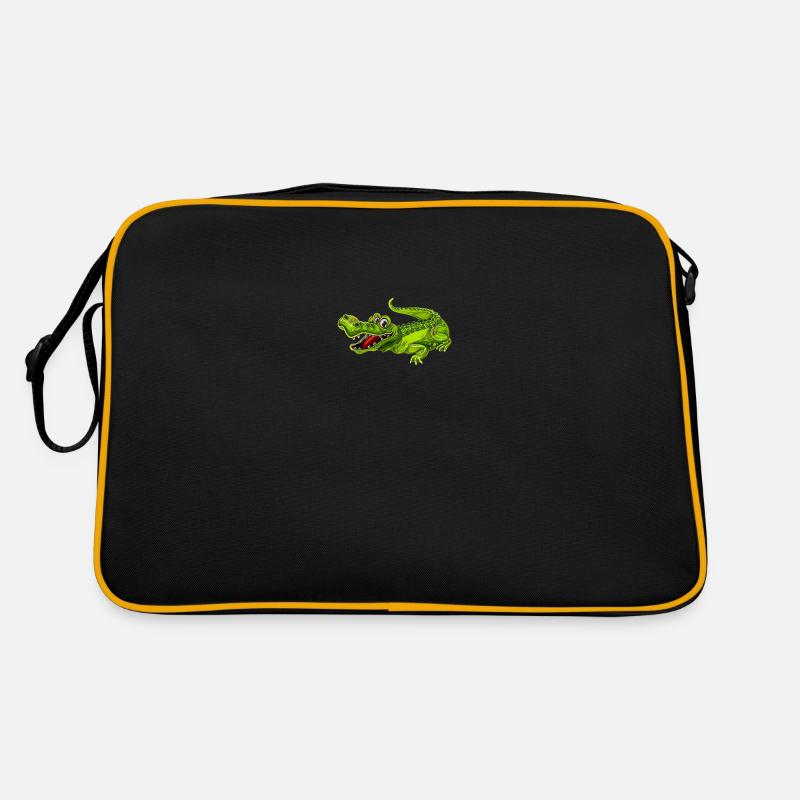 Crocodile drôle - Sac Retro - noir/or
