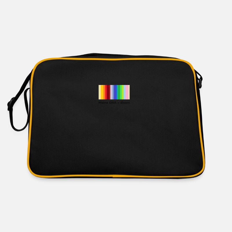 Meine DNA = divers - Retro Tasche - Schwarz/Gold