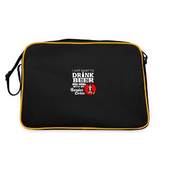 Border Collie - Retro Bag - black/gold - Back