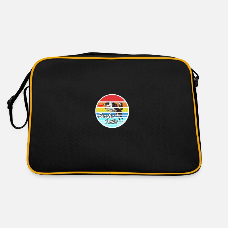 Border Collie - Sac Retro - noir/or
