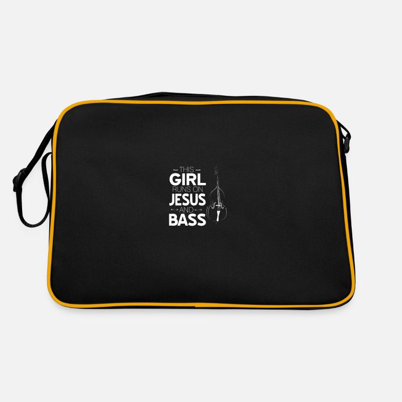 Kontrabass - Retro Tasche - Schwarz/Gold