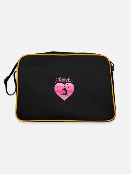 8. Geburtstag Volleyball Volleyballerin Mädchen - Retro Tasche - Schwarz/Gold - Hinten