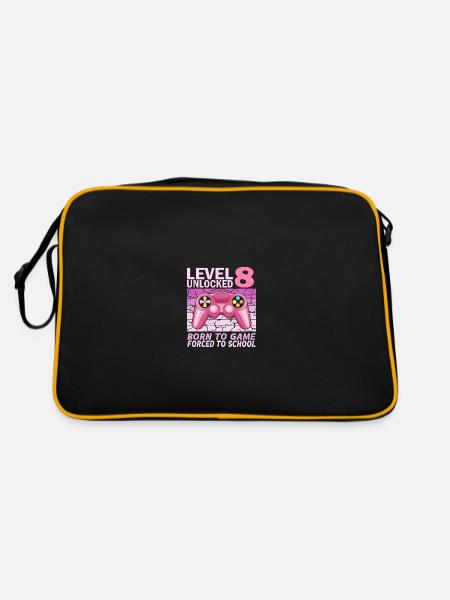 8. Geburtstag Gamer Videospiele - Retro Tasche - Schwarz/Gold