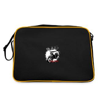 Simson Schwalbe Moped - Retro Tasche - Schwarz/Gold - Hinten