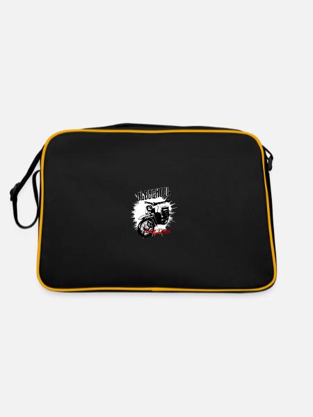 Simson Schwalbe Moped - Retro Tasche - Schwarz/Gold - Hinten