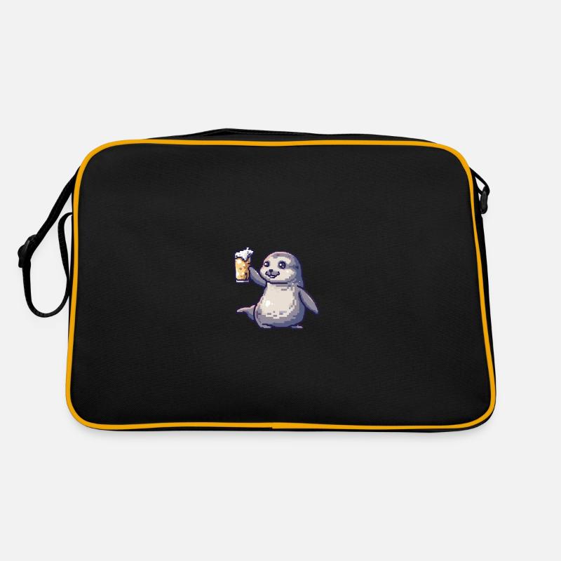 Robbe Tier Bier Pixel Retro Tasche