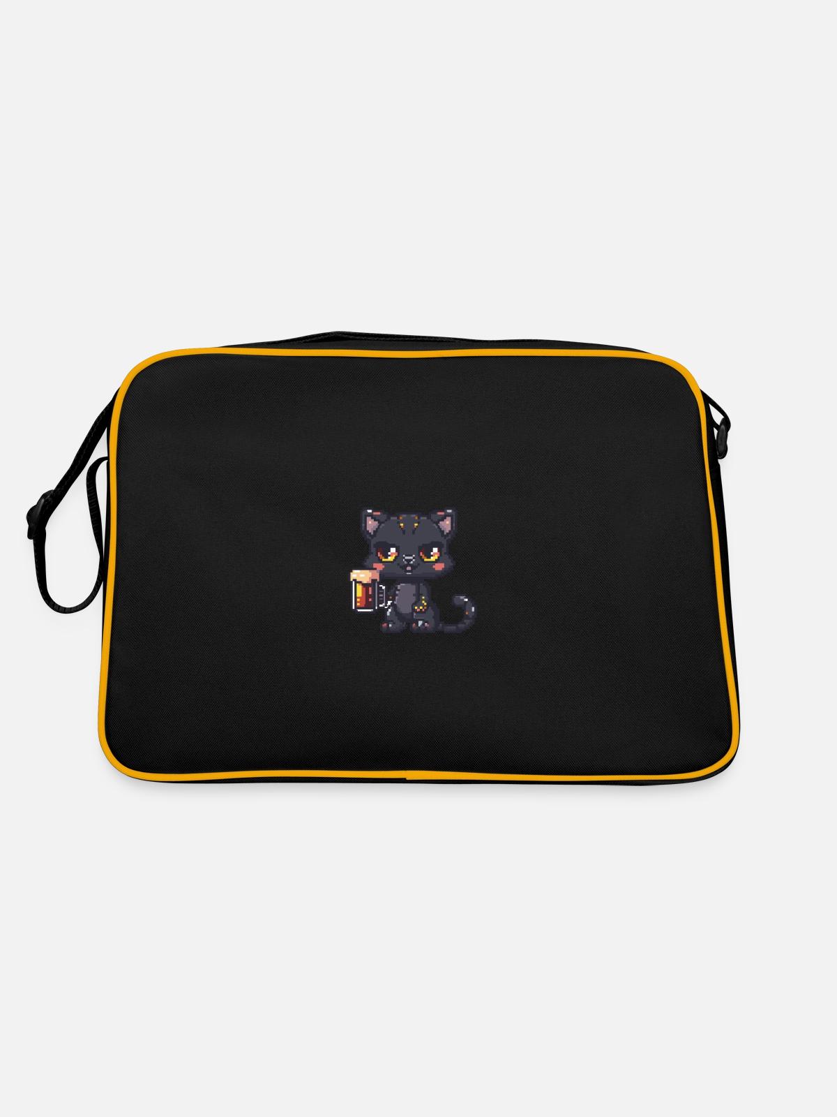 Panther Beer Pixel - Retro Bag - black/gold - Back