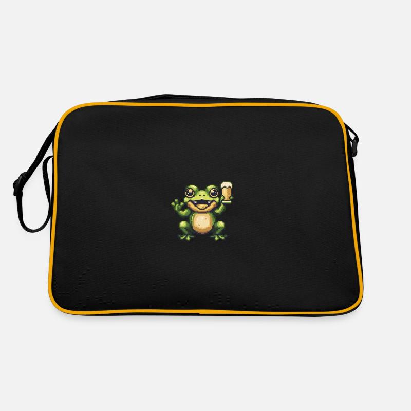 Frosch Bier Pixel Retro Tasche
