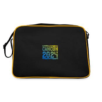 Cancun 2024 - Retro Tasche - Schwarz/Gold - Hinten