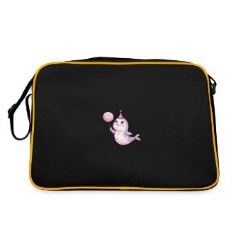 Bande dessinée d’anniversaire d’animal de phoque - Sac Retro - noir/or - Dos