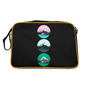 Mountain Landscape Geometric Art - Retro Bag - black/gold - Back