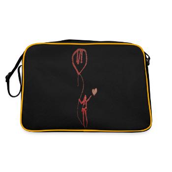 Une fille avec du cœur et un ballon - Sac Retro - noir/or - Dos