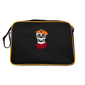 Skeleton Skull Pumpkin Beret Cigarette Scarf red - Retro Bag - black/gold - Back