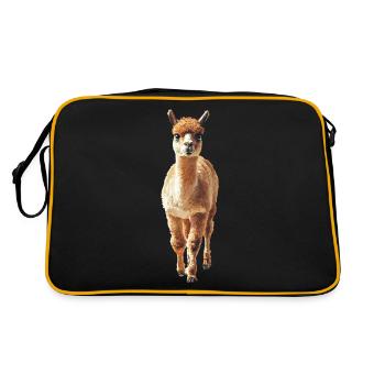 Alpaka - Retro Tasche - Schwarz/Gold - Hinten