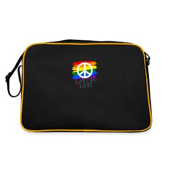 Love is love - Retro Tasche - Schwarz/Gold - Hinten