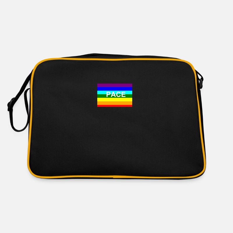 Peace / Pace-Regenbogen-Fahne Retro Tasche