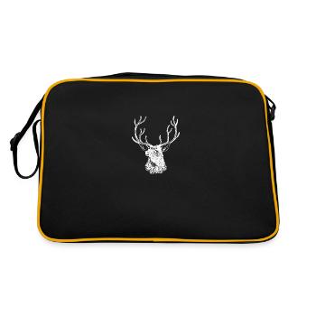 Deer Moose Antler Deer Head Hunter - Retro Bag - black/gold - Back