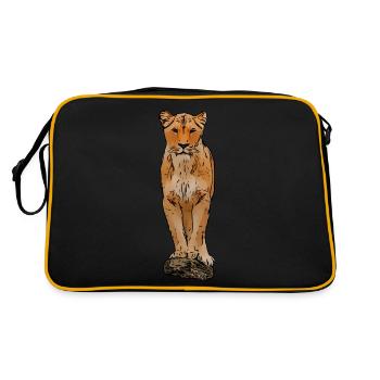 Lion motif lion lion chat - Sac Retro - noir/or - Dos