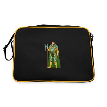 Guerrier Cheveux Roux Or Vert Chevalier Moyen Âge - Sac Retro - noir/or - Dos